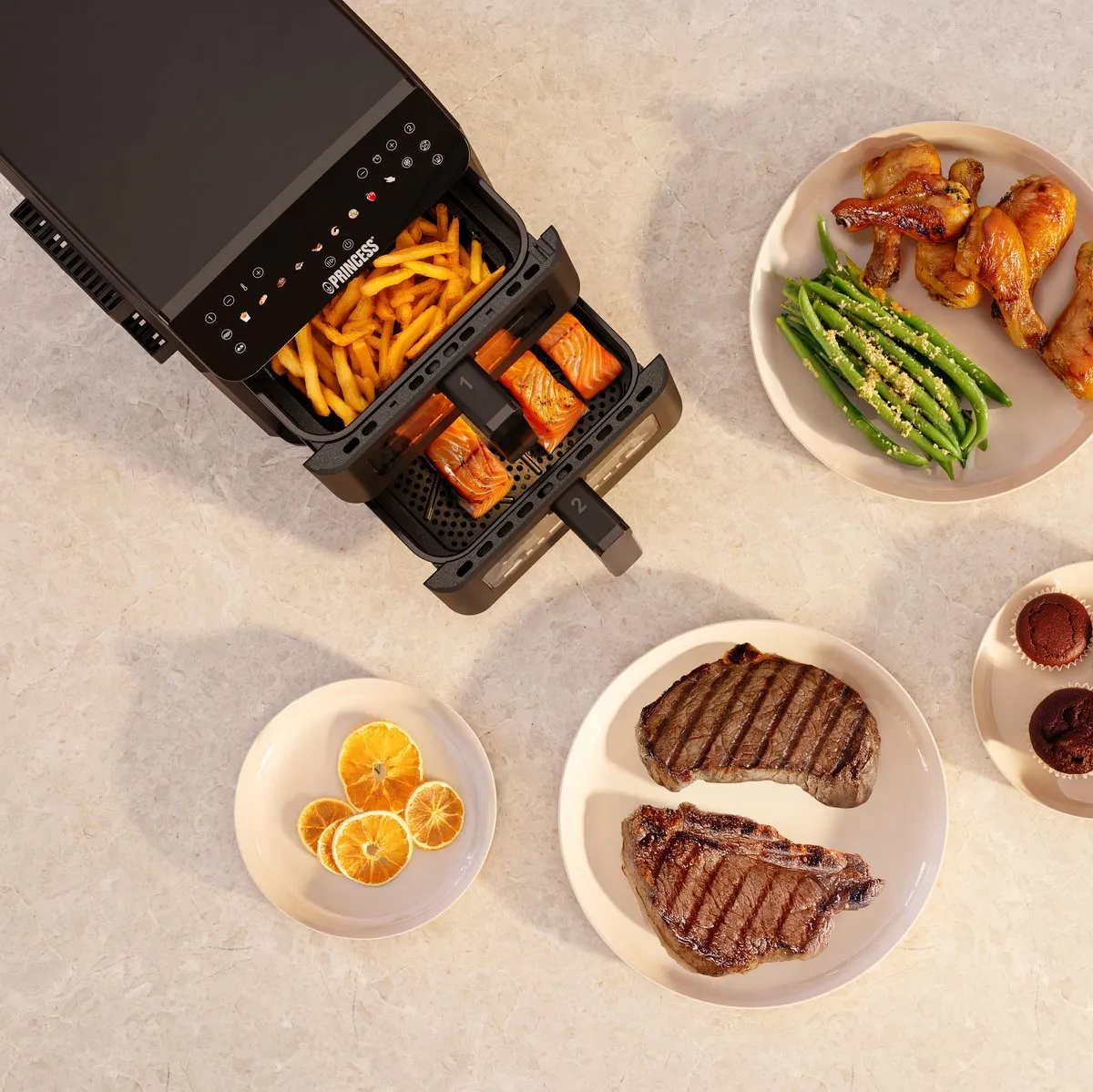 Princess Stack Airfryer 11,2L 3000W - 2 Lades - 11 Programma's - Zwart