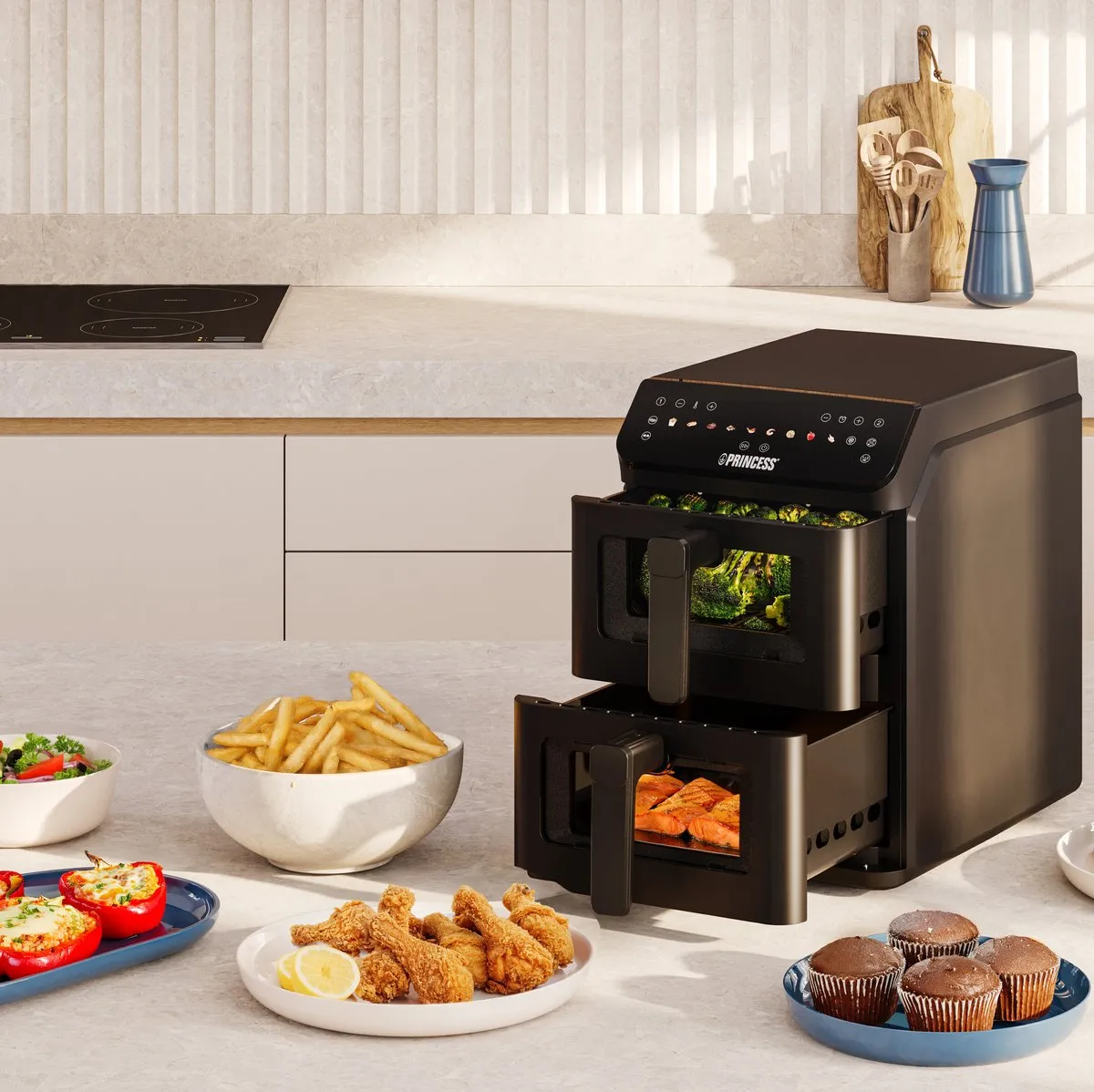 Princess Stack Airfryer 11,2L 3000W - 2 Lades - 11 Programma's - Zwart
