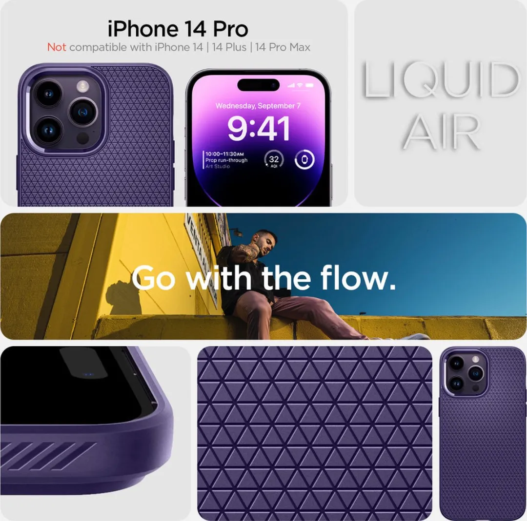 Spigen Liquid Air ACS05578 iPhone 14 Pro Hoesje - Deep Purple