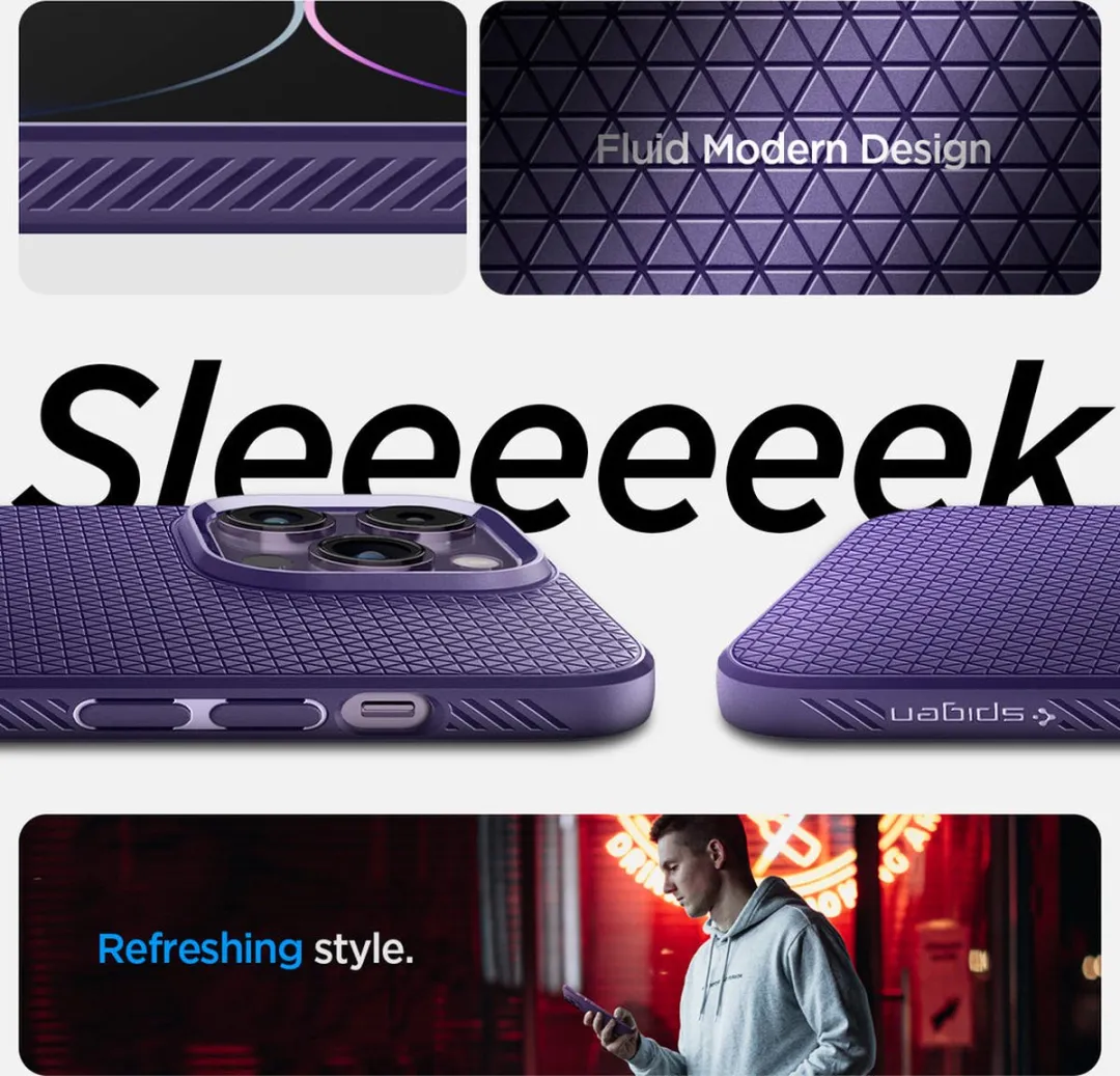 Spigen Liquid Air ACS05578 iPhone 14 Pro Hoesje - Deep Purple - afbeelding 6 van 6