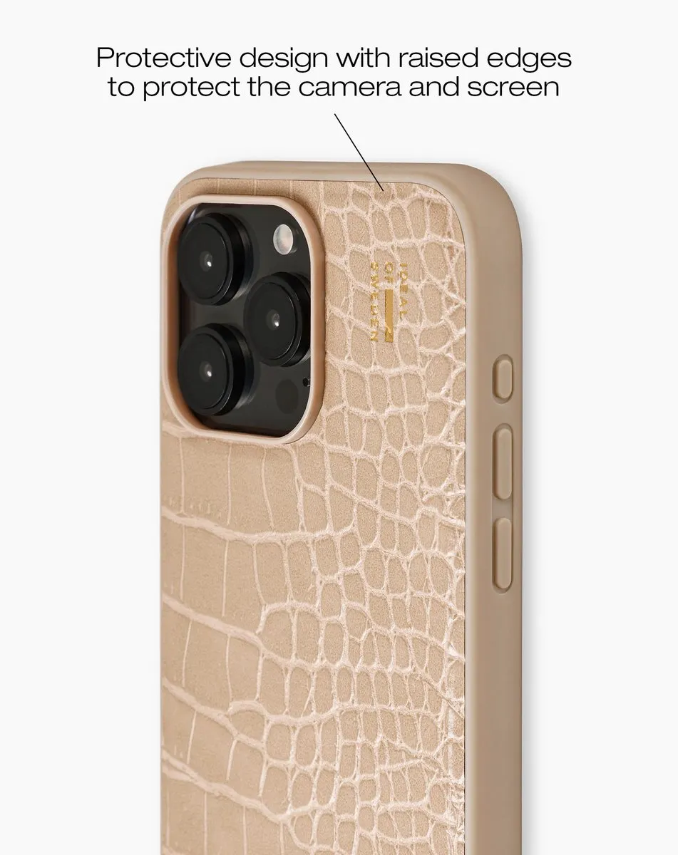 iDeal of Sweden iPhone 15 Pro Max Hoesje - Vegan Leather MagSafe Warm Beige Croco - afbeelding 5 van 6
