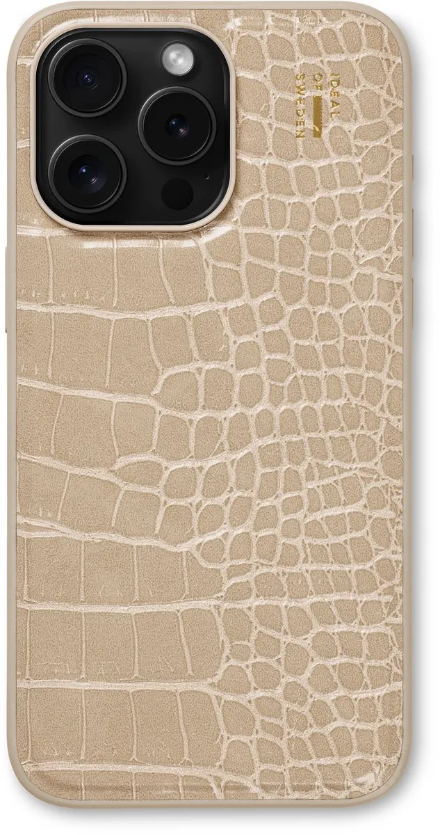 iDeal of Sweden iPhone 15 Pro Max Hoesje - Vegan Leather MagSafe Warm Beige Croco - afbeelding 6 van 6