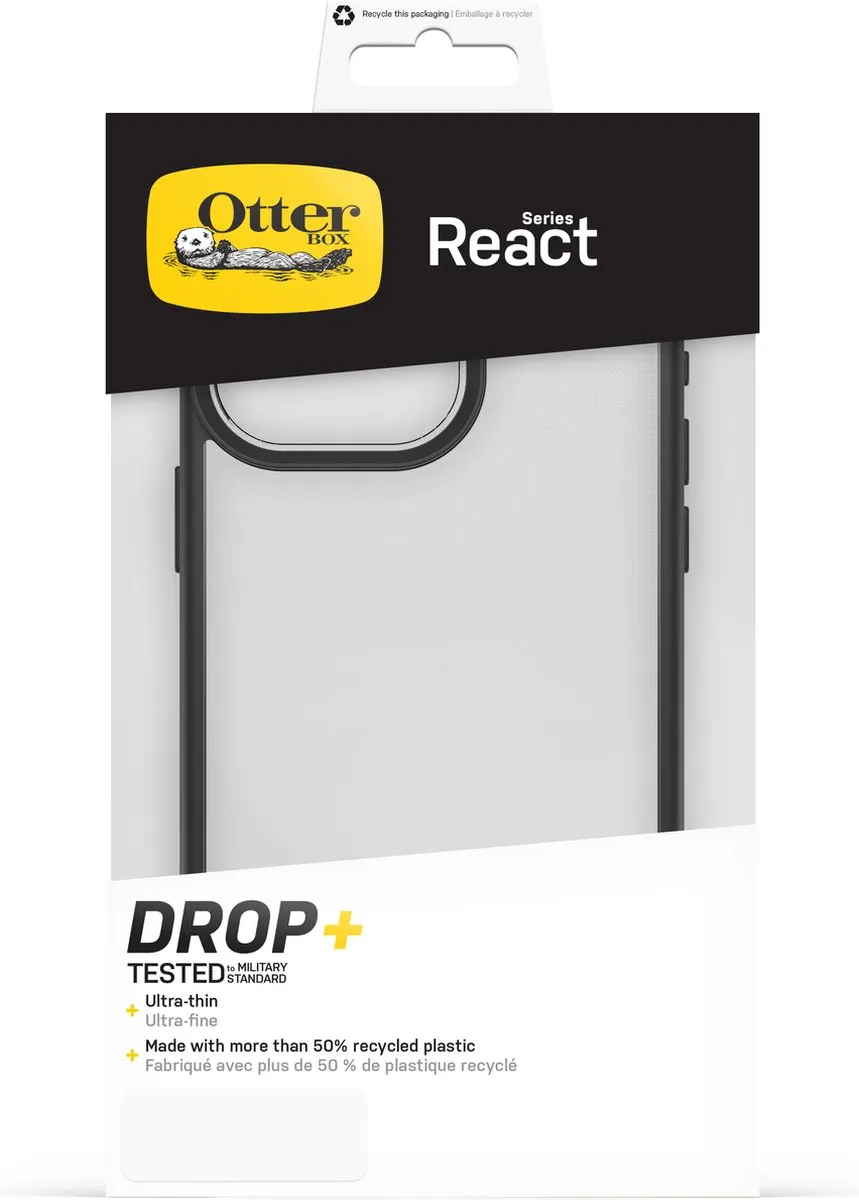 OtterBox React 77-92783 iPhone 15 Pro Max Hoesje - Zwart & Transparant - afbeelding 6 van 6