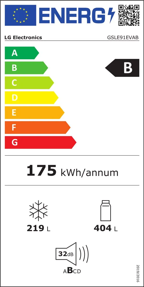 LG GSLE91EVAB Amerikaanse Koelkast 623L - Zwart