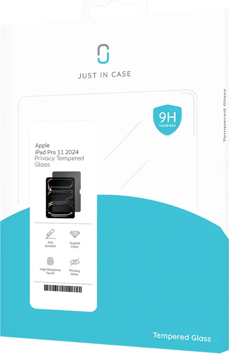 Just in Case Cazy Privacy Screenprotector 8331984 - iPad Pro 11 (2024/2025) - Zwart