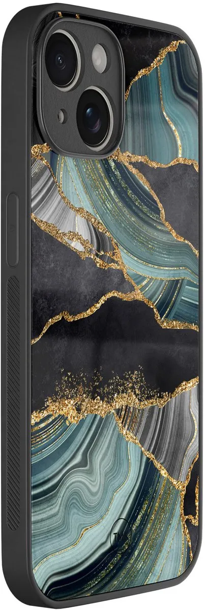 Casevibes iPhone 14 Hoesje Marble Jade Stone - Multi