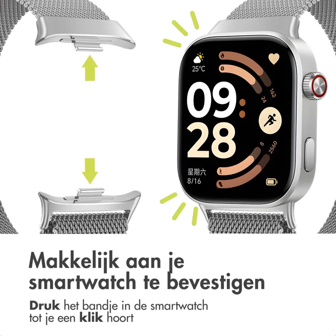 Imoshion Milanees Magnetisch Bandje - Xiaomi Smartwatch - Zilver