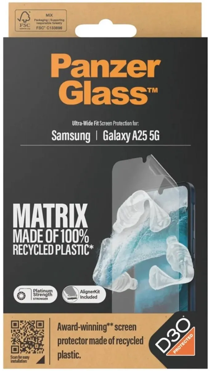 PanzerGlass Matrix D3O Ultra-Wide Screenprotector Samsung Galaxy A25 - 1 Stuks
