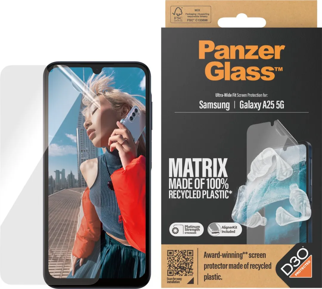 PanzerGlass Matrix D3O Ultra-Wide Screenprotector Samsung Galaxy A25 - 1 Stuks