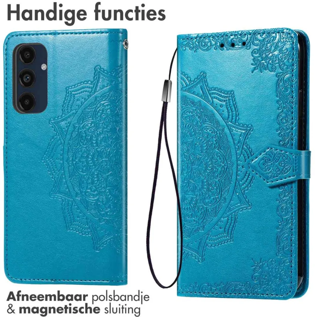 Imoshion Hoesje Samsung Galaxy A16 - Mandala Bookcase Turquoise - 3 Pasjes