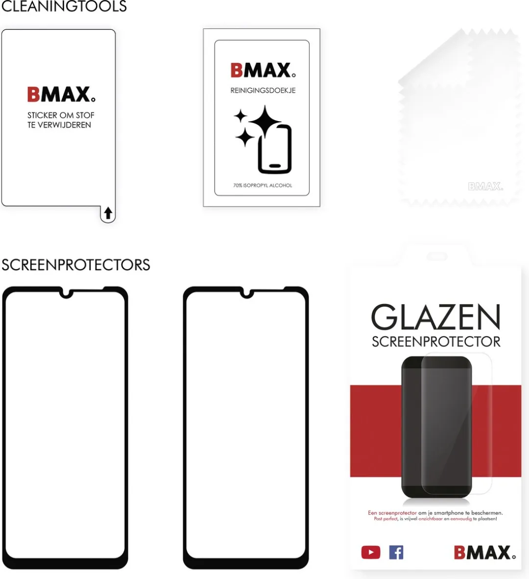 BMAX BMAX1287089 Screenprotector - Samsung Galaxy M12 - 2 Stuks - Zwart