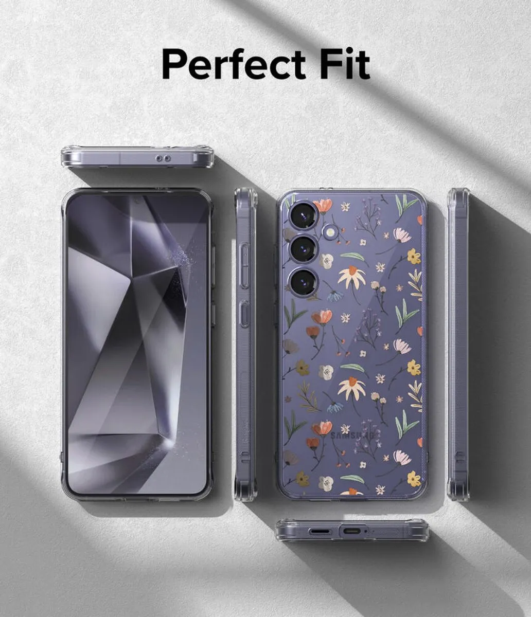 Ringke Fusion Design Hoesje Samsung Galaxy S24 Plus - Antikrascoating - Transparant Flowers