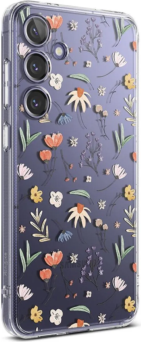 Ringke Fusion Design Hoesje Samsung Galaxy S24 Plus - Antikrascoating - Transparant Flowers