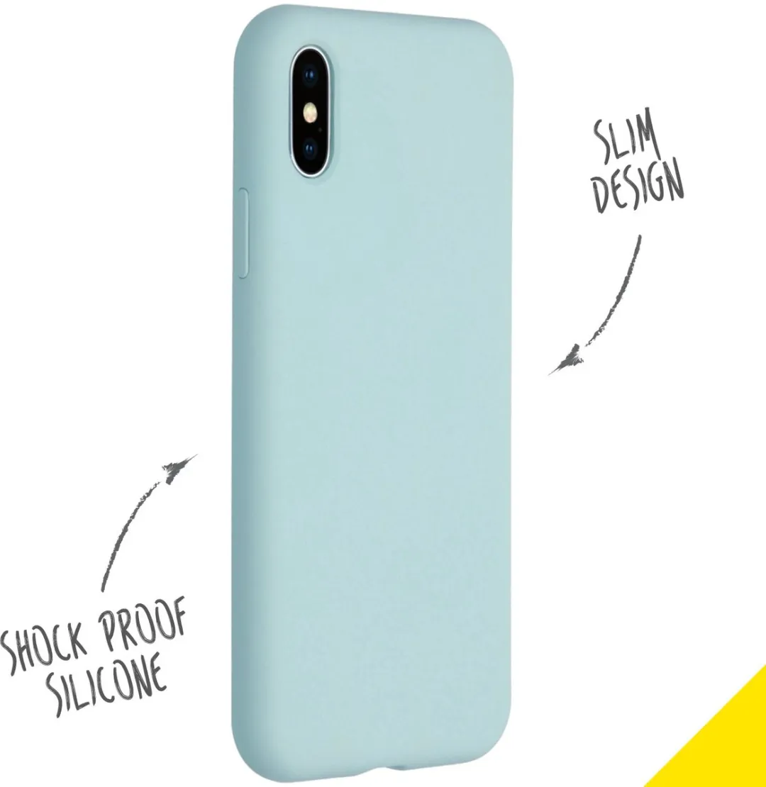 Accezz Hoesje iPhone Xs Sky Blue - Liquid Silicone