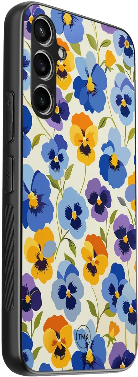 Casevibes Samsung Galaxy A54 Hoesje - Viooltjesmix Bloemen - Paars