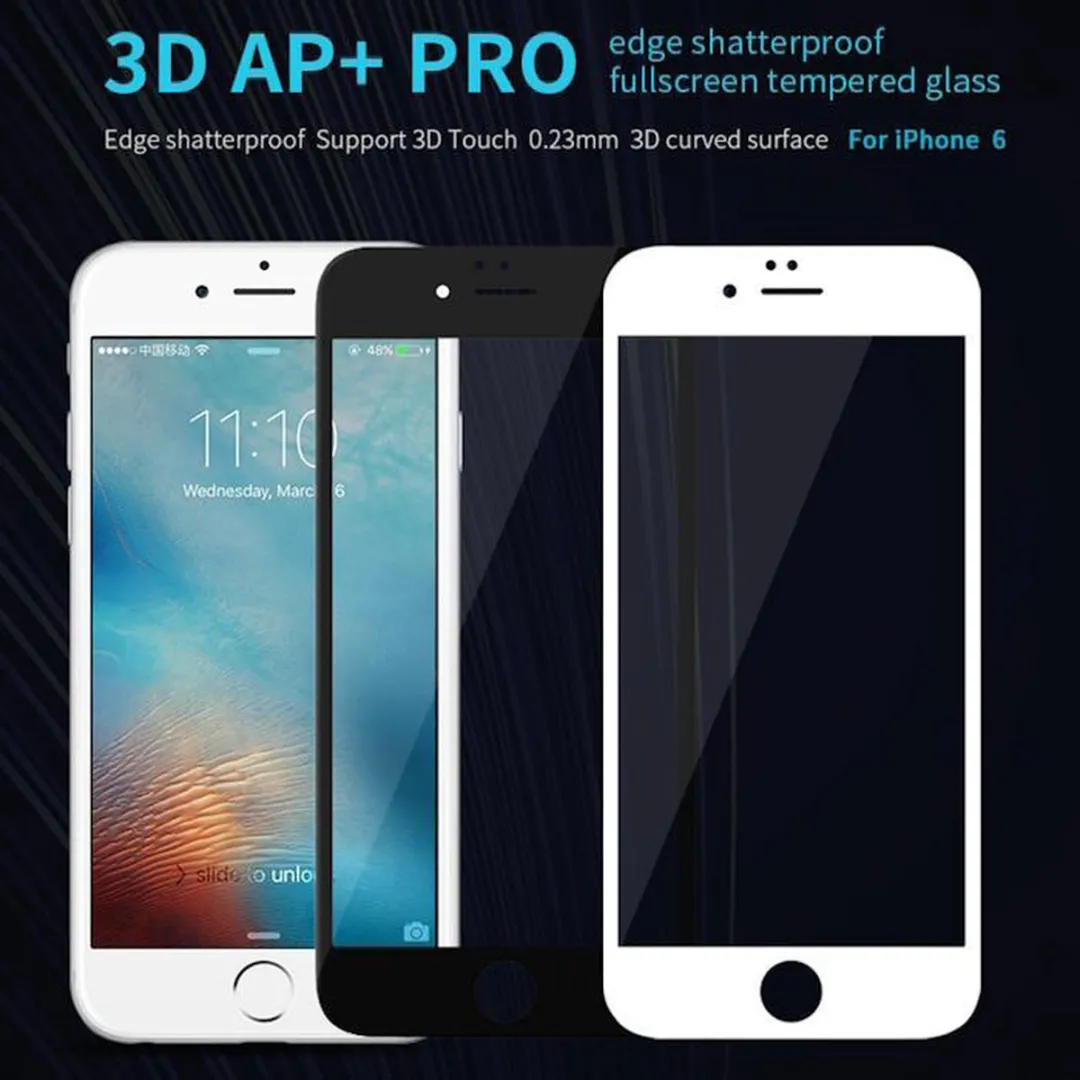 Nillkin Full Face 3D AP+ PRO Glas iPhone 6/6s - Wit - afbeelding 4 van 6