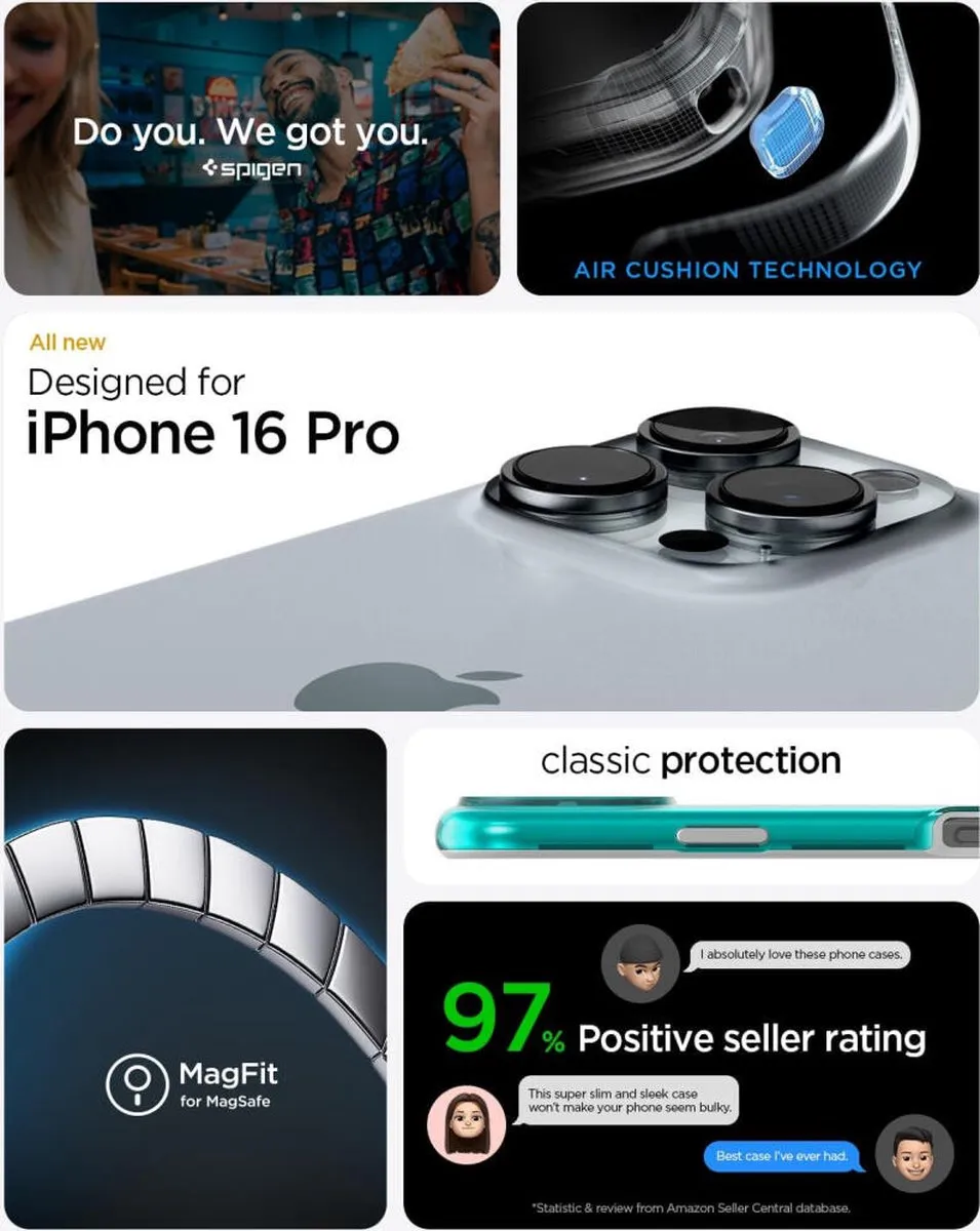 Spigen Classic C1 MagFit Hoesje iPhone 16 Pro - Blauw - afbeelding 6 van 6