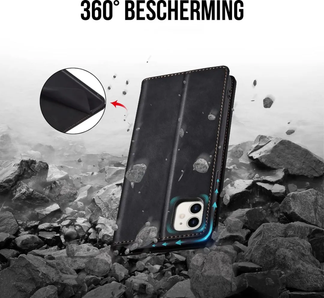 Nuvex iPhone 11 Hoesje met Pasjeshouder - Zwart - afbeelding 6 van 6