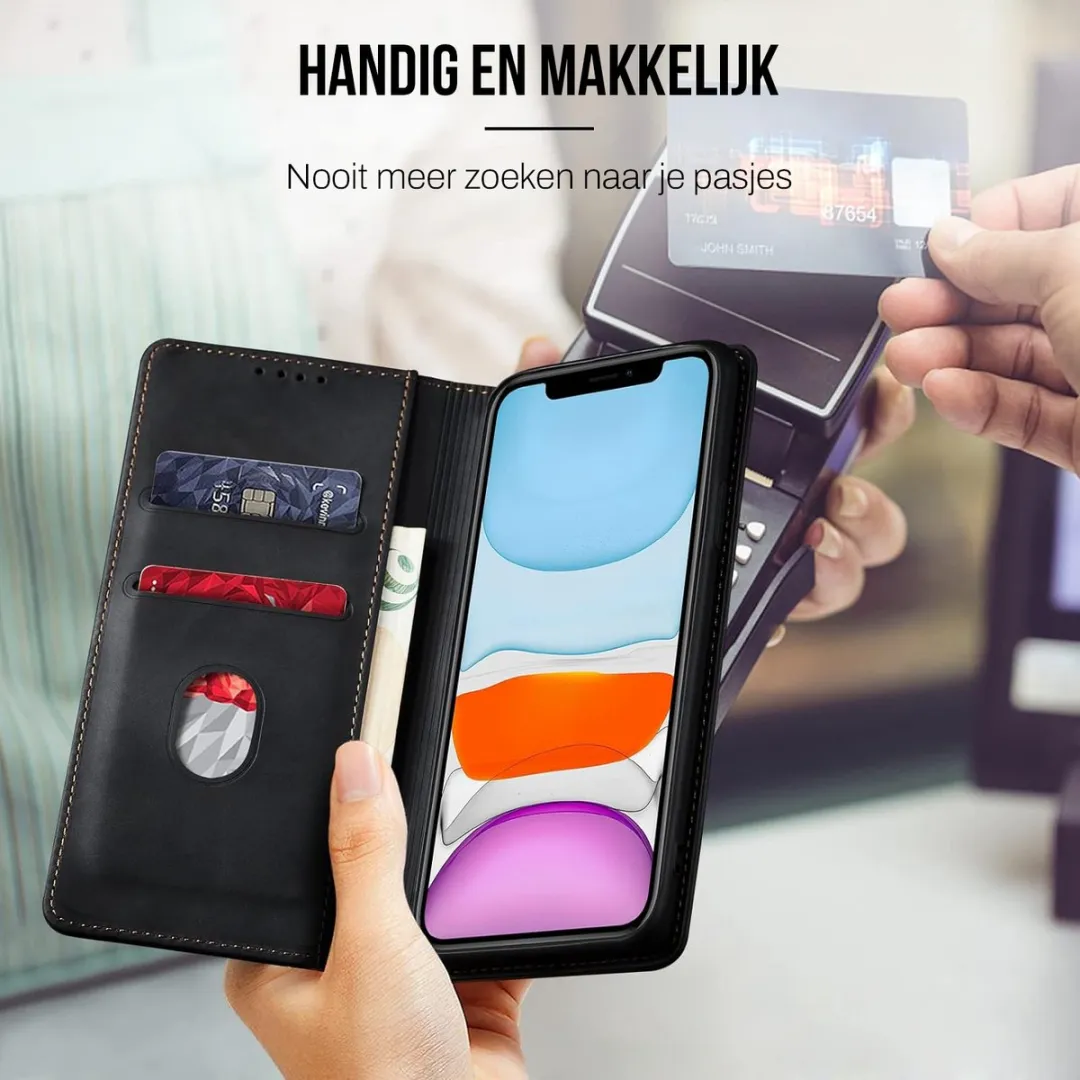 Nuvex iPhone 11 Hoesje met Pasjeshouder - Zwart