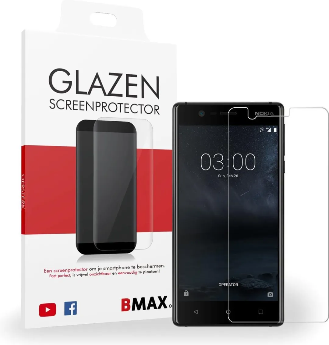 BMAX Glazen Screenprotector Nokia 3