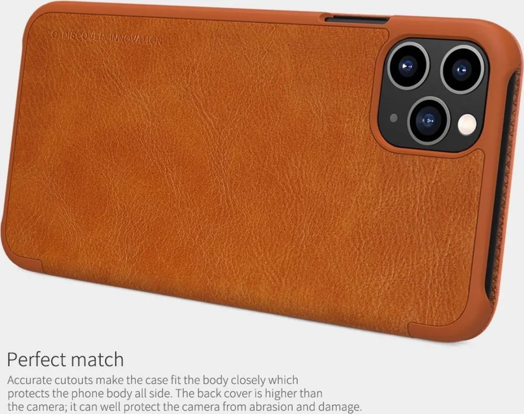 Nillkin Qin Leather Case iPhone 11 Pro - Bruin - afbeelding 4 van 6
