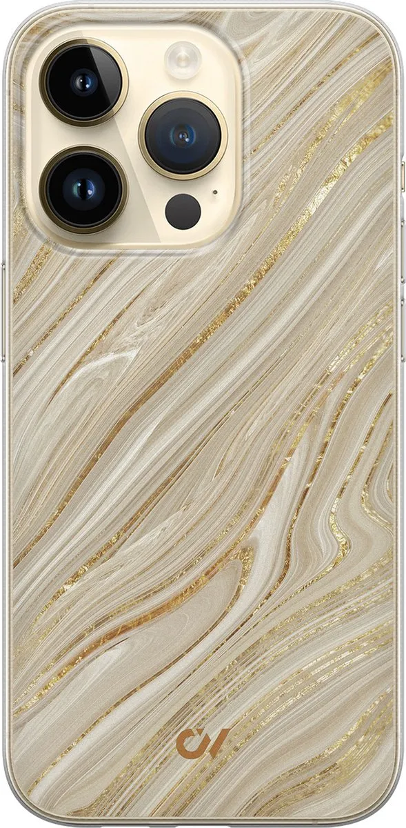 Casevibes Hoesje iPhone 14 Pro Golden Marble