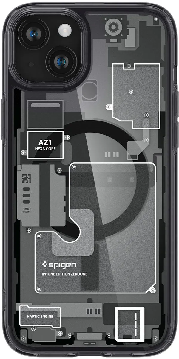 Spigen Ultra Hybrid Zero One MagFit Hoesje iPhone 15 Plus - Grijs