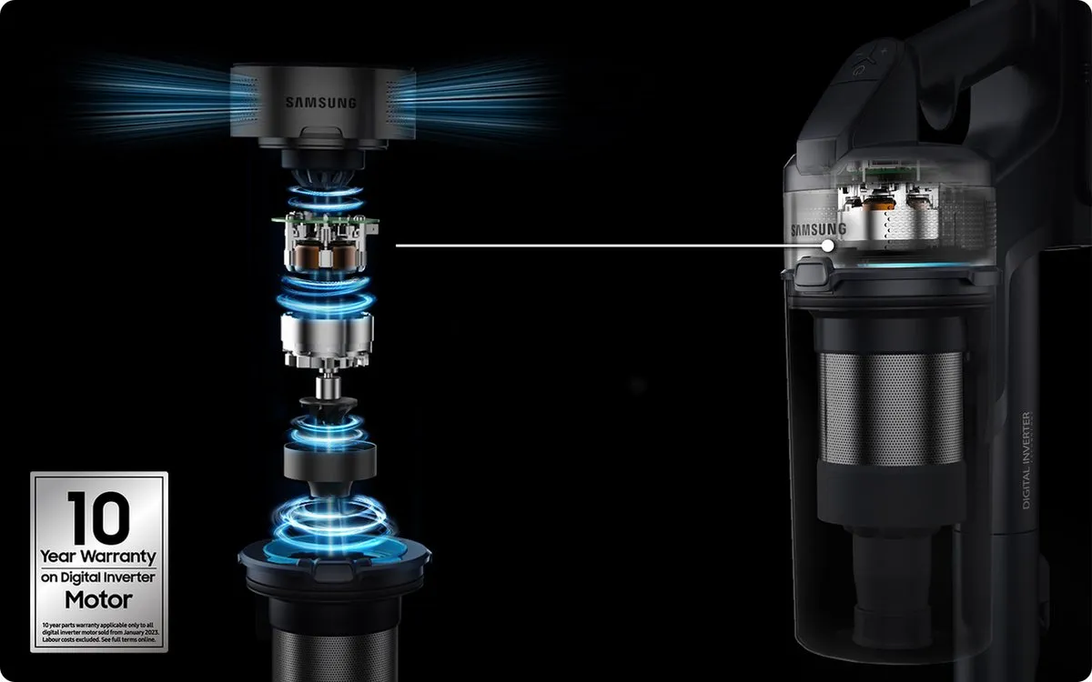 Samsung Jet 75E VS20B75AGR5/WA Steelstofzuiger - 200 Airwatts - Zilver - afbeelding 6 van 6