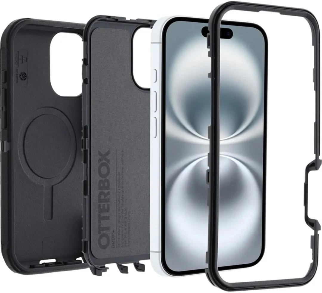OtterBox Defender Pro MagSafe iPhone 16 Hoes - Zwart - afbeelding 2 van 5