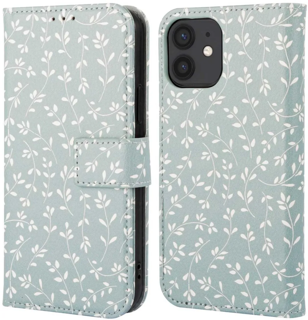 Imoshion iPhone 12/Pro Hoesje Smoke Green Flowers