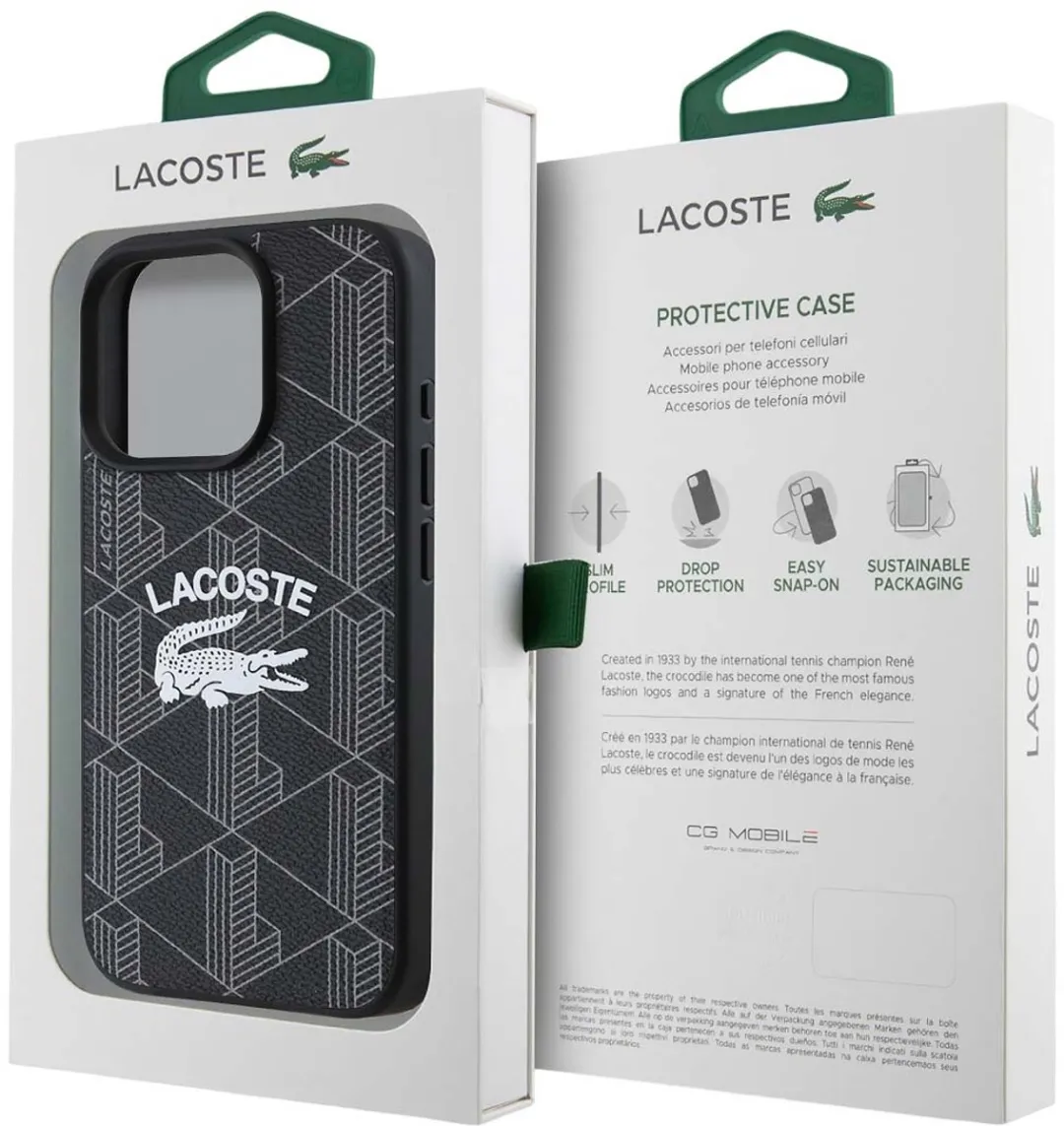 Lacoste MagSafe Hoes iPhone 16 Pro LCHMP16LPIGK - Zwart - afbeelding 3 van 5