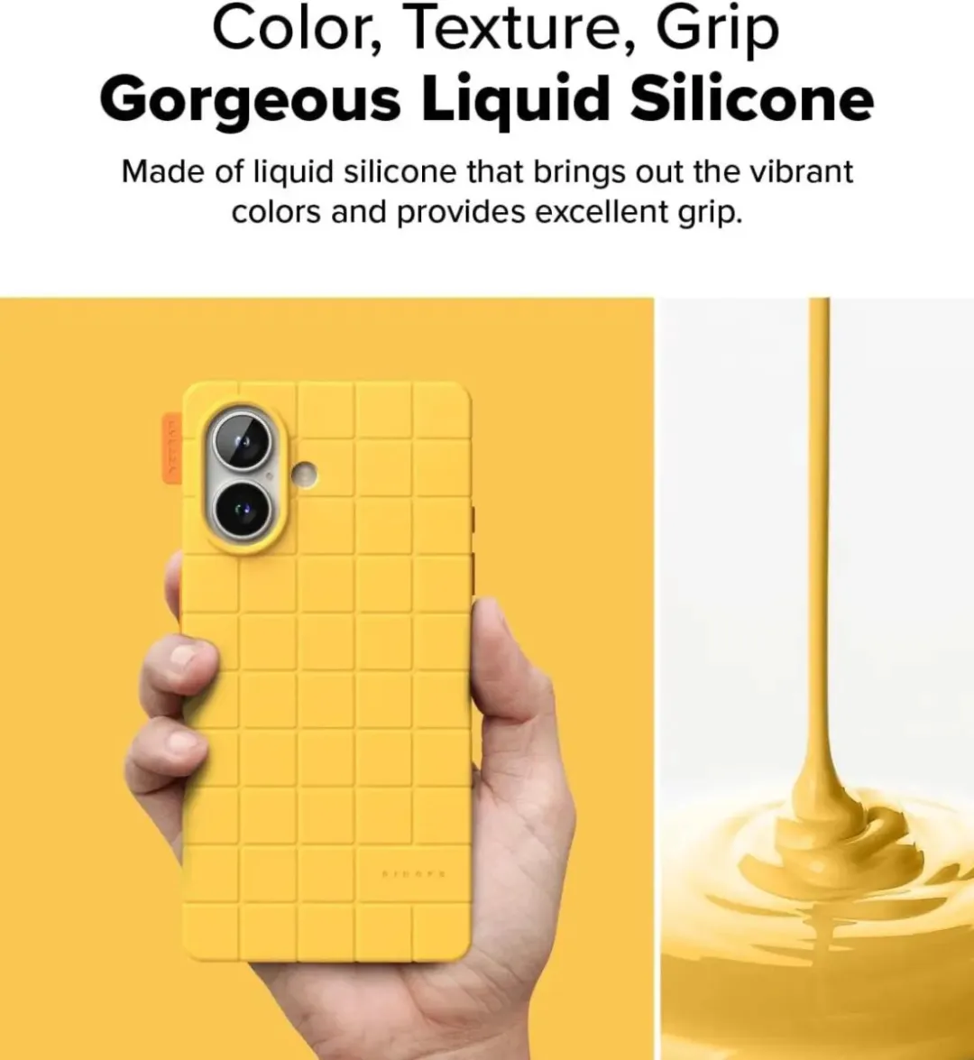 Ringke Bitmap Silicone Magnetic Hoesje - iPhone 16 - Geel