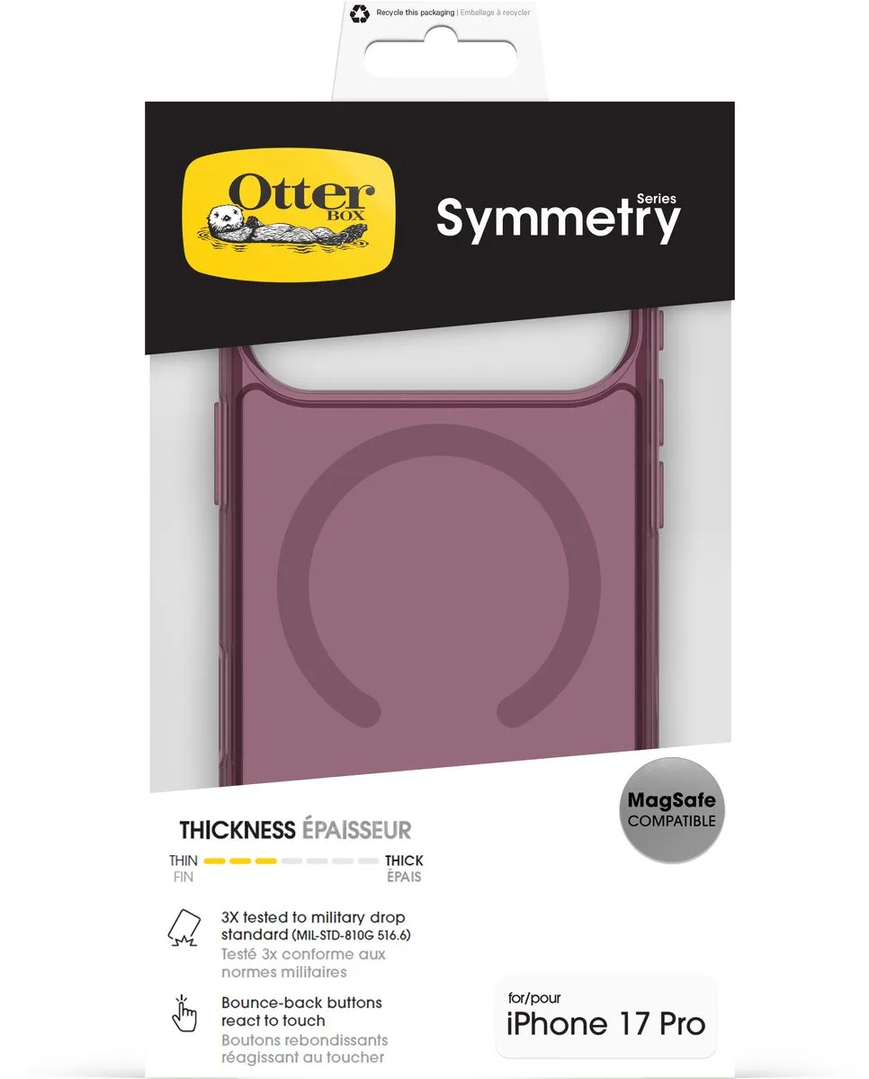 OtterBox Symmetry Clear MagSafe iPhone 17 Pro - Roze - 77-98847