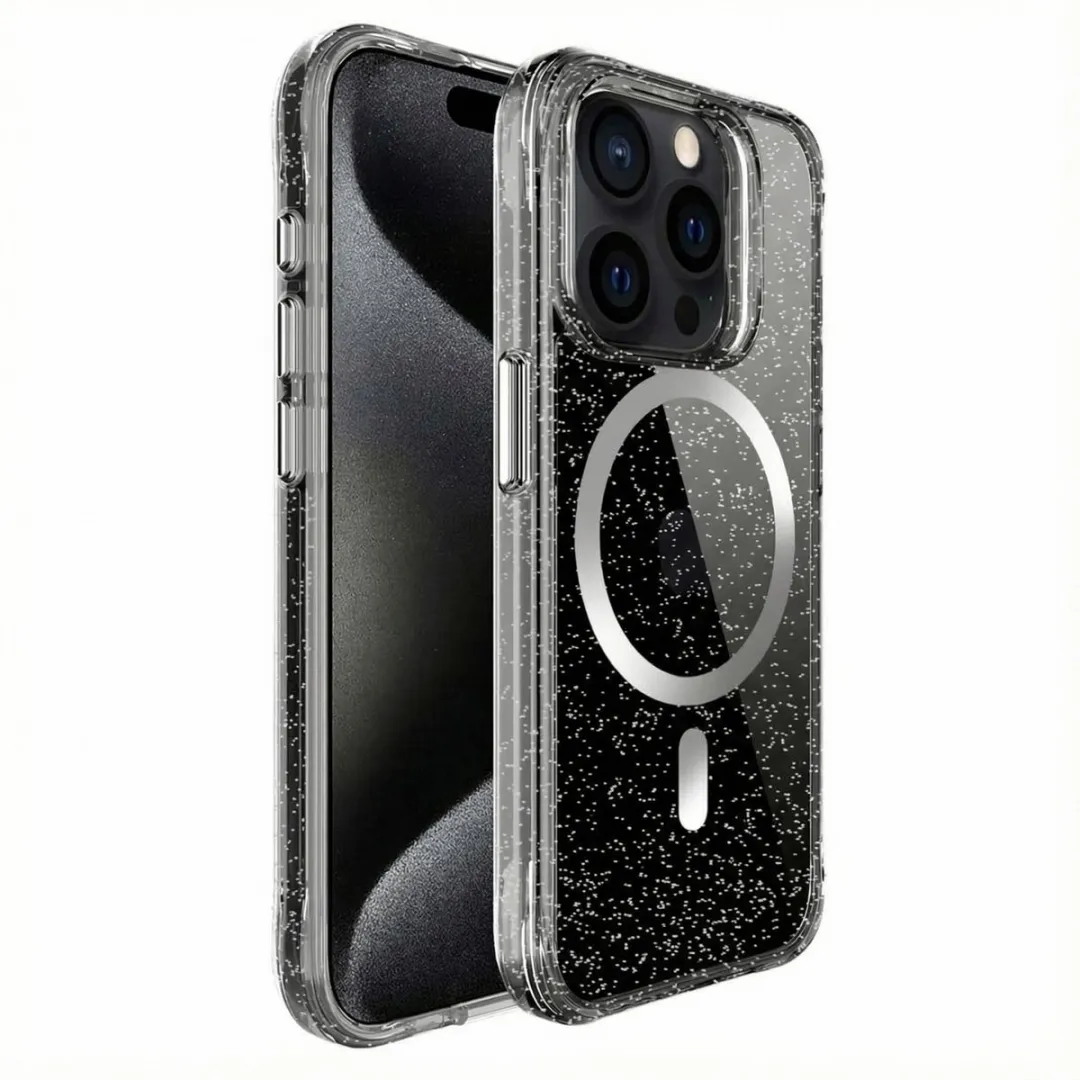Imoshion Hoesje iPhone 15 Pro Max - Glitter Zilver - MagSafe