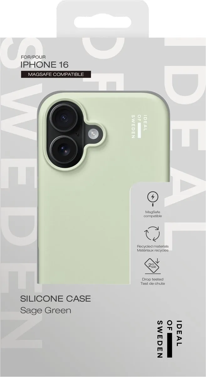 iDeal of Sweden Silicone Hoes iPhone 16 - Sage Green