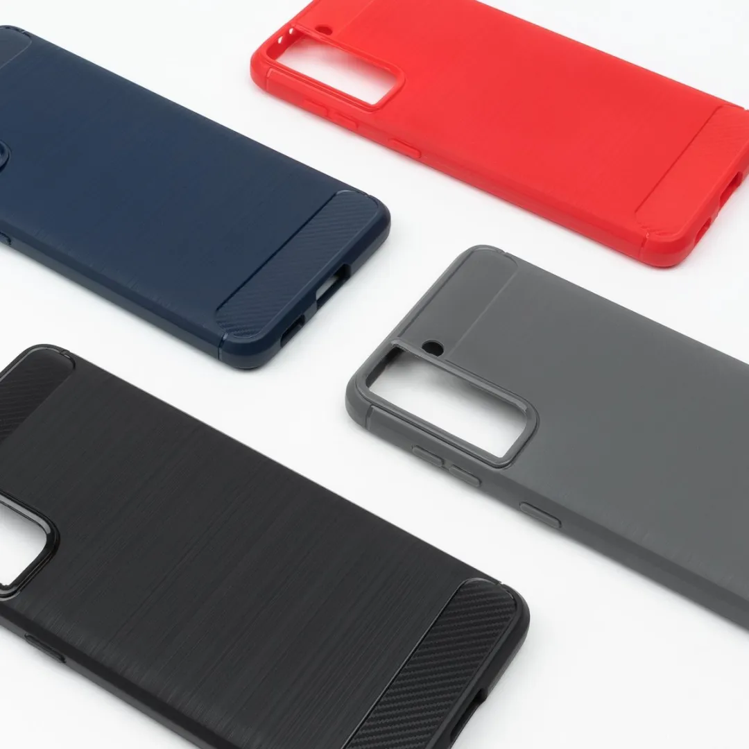 BMAX Carbon Hoesje Samsung Galaxy S21 - Grijs - BMAX52107
