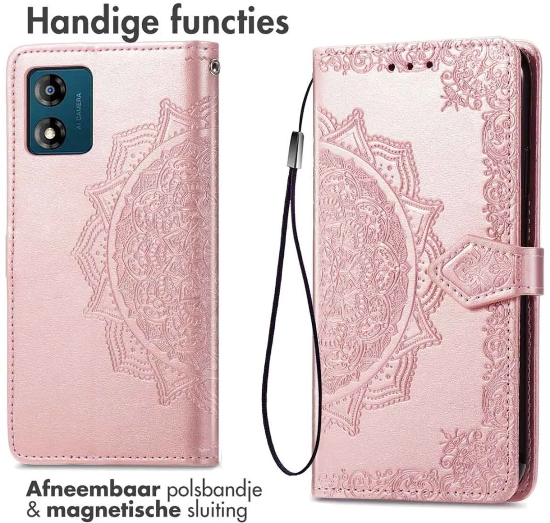 Imoshion Hoesje Motorola Moto E13 Rosé Goud - 3 Pasjes