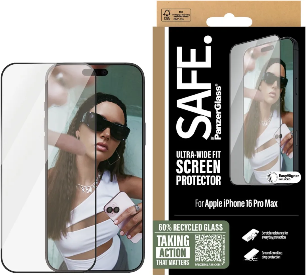 PanzerGlass SAFE95964 Glas Screenprotector iPhone 16 Pro Max - Ultra Wide Fit
