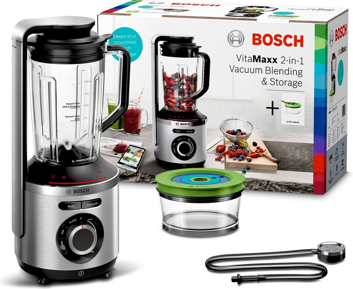Bosch MMBV622M blender 1,5 l Blender voor op aanrecht 1000 W Zwart, Roestvrijstaal
