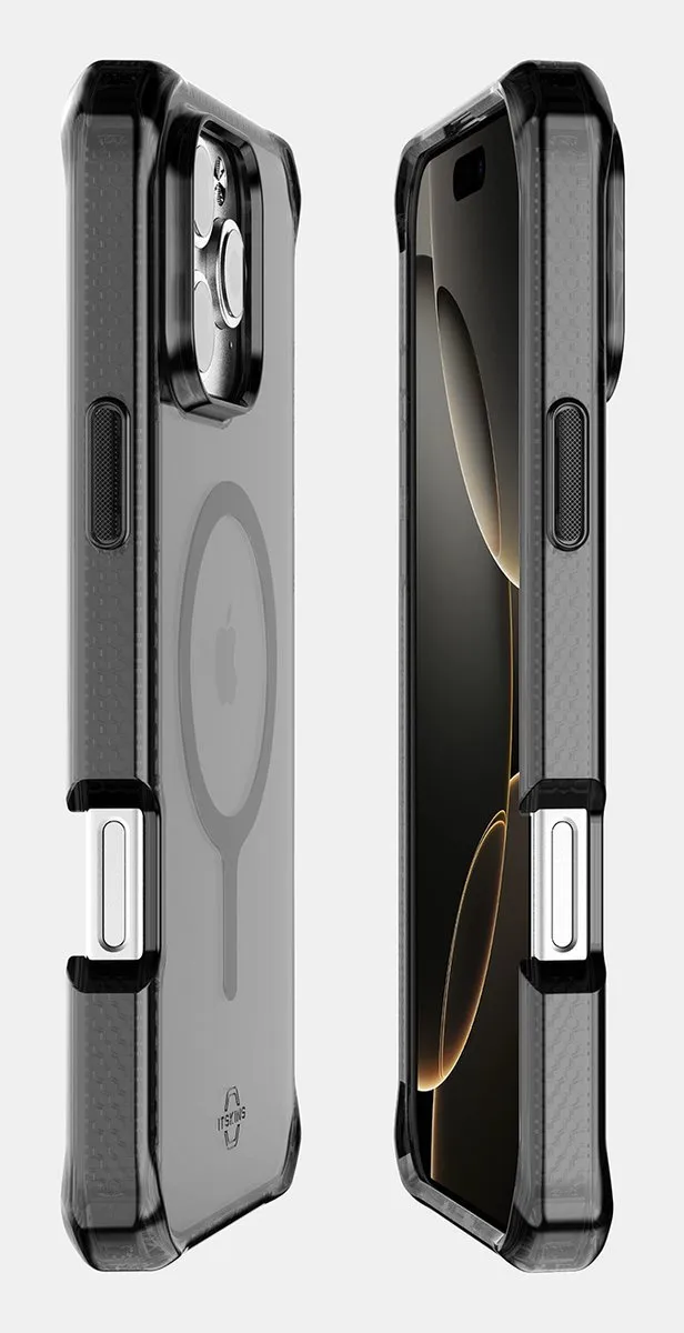 Itskins Hybrid R Vapor Hoesje - Apple iPhone 16 Pro - Grijs/Transparant