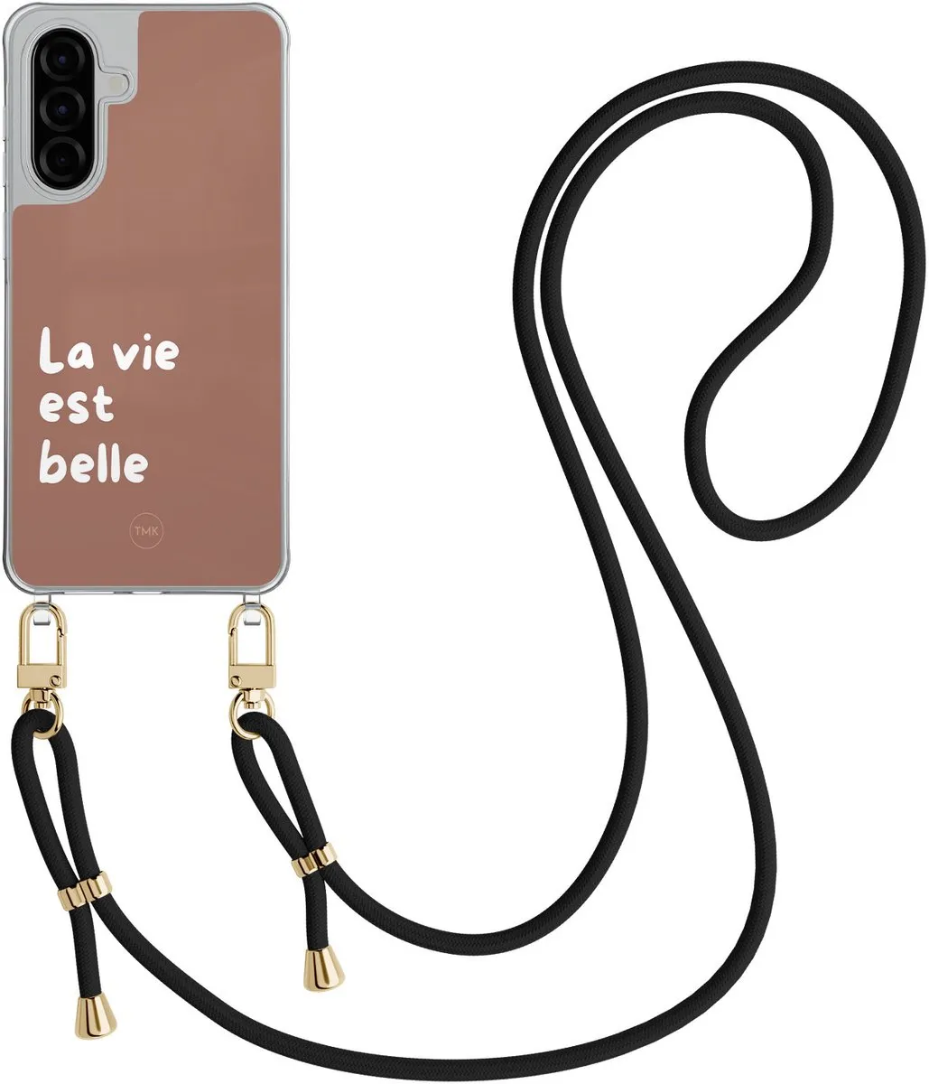 Casevibes A57 Crossbody Hoesje - Bruin - Met Koord