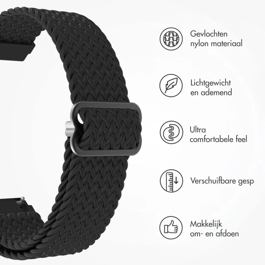 Imoshion Nylon Geweven Smartwatchband 22mm - Zwart