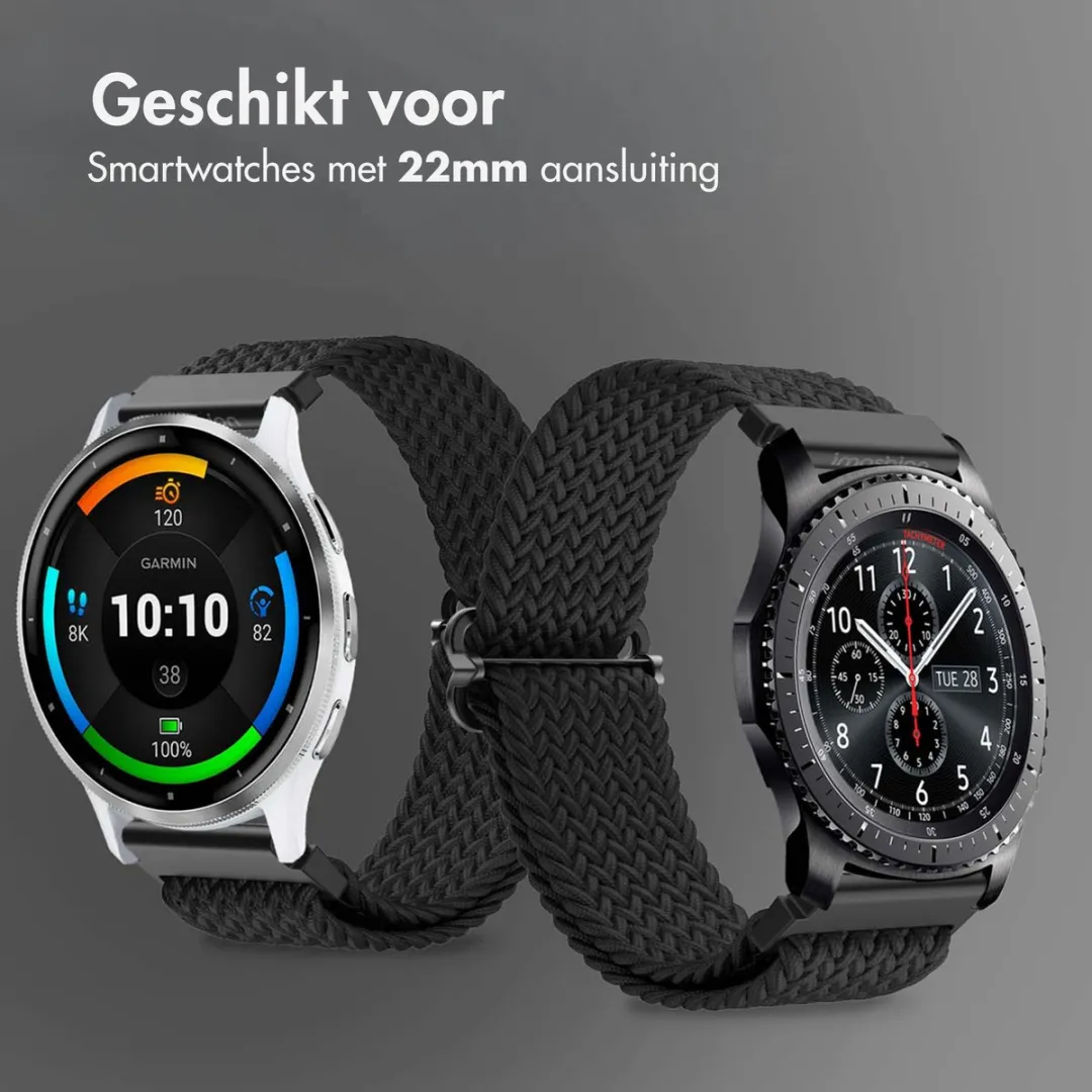 Imoshion Nylon Geweven Smartwatchband 22mm - Zwart