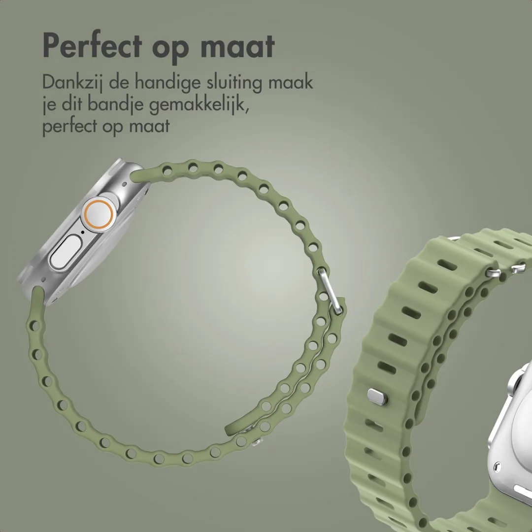 Accezz Siliconen Sportband Apple Watch - 44/45/46/49mm - Khaki