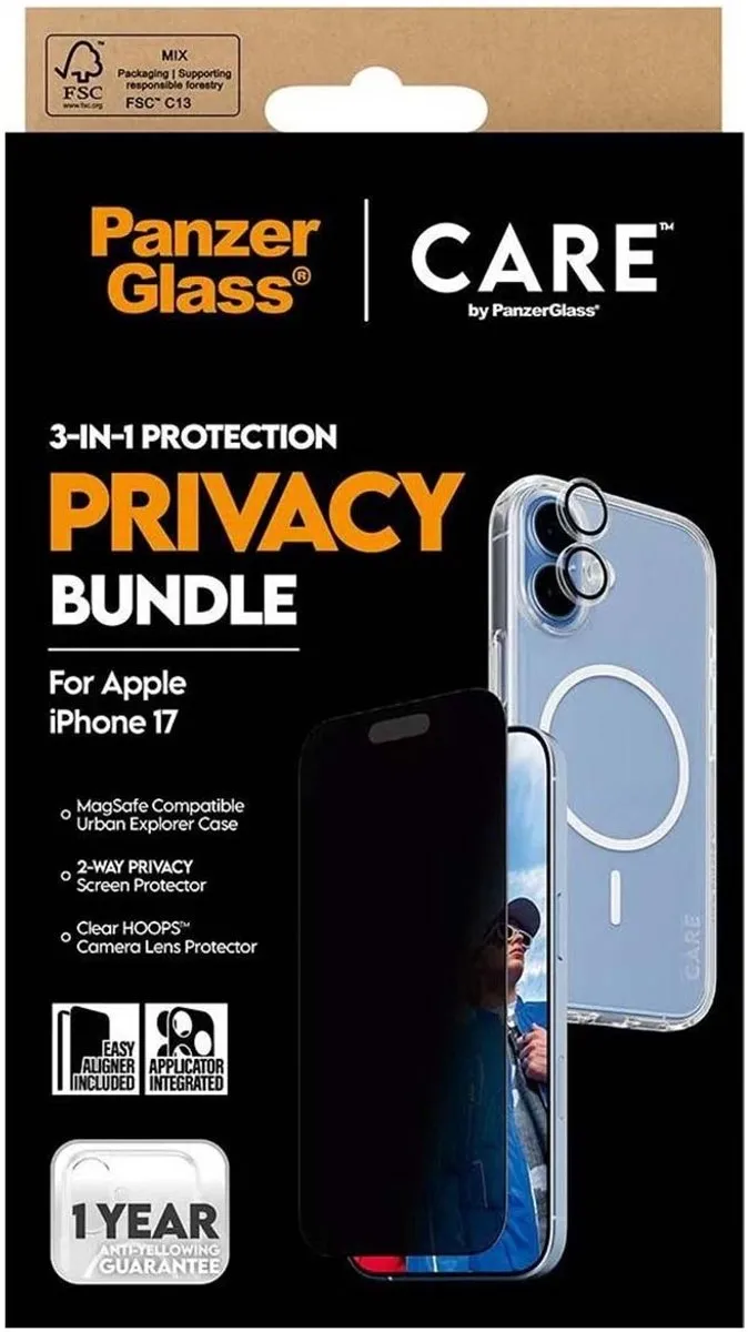 PanzerGlass CR55929 Beschermingspakket iPhone 17 - Transparant