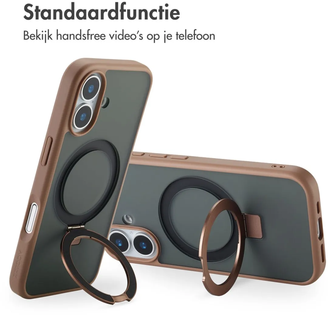 Accezz iPhone 17 Hoesje - Ring Stand MagSafe - Bruin