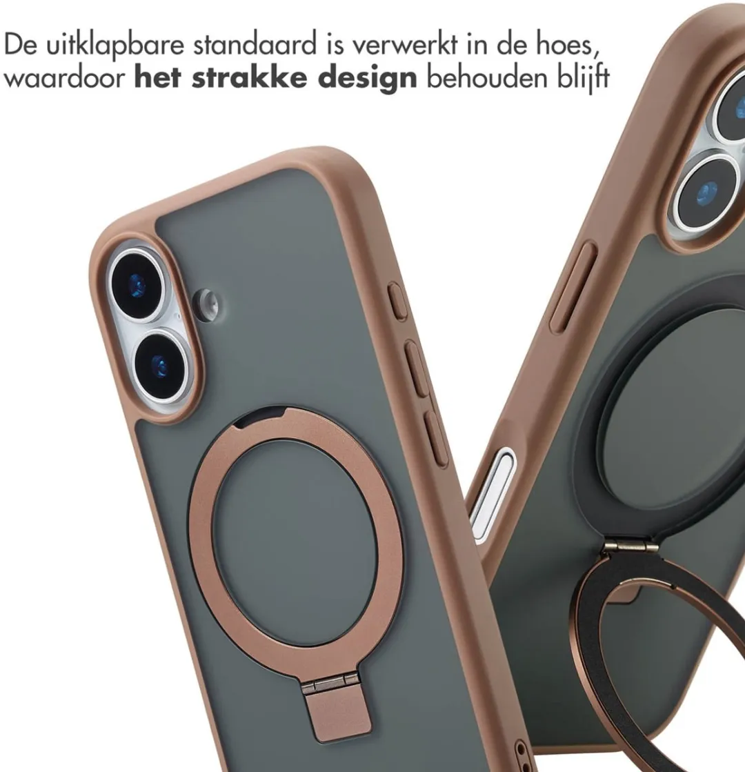 Accezz iPhone 17 Hoesje - Ring Stand MagSafe - Bruin