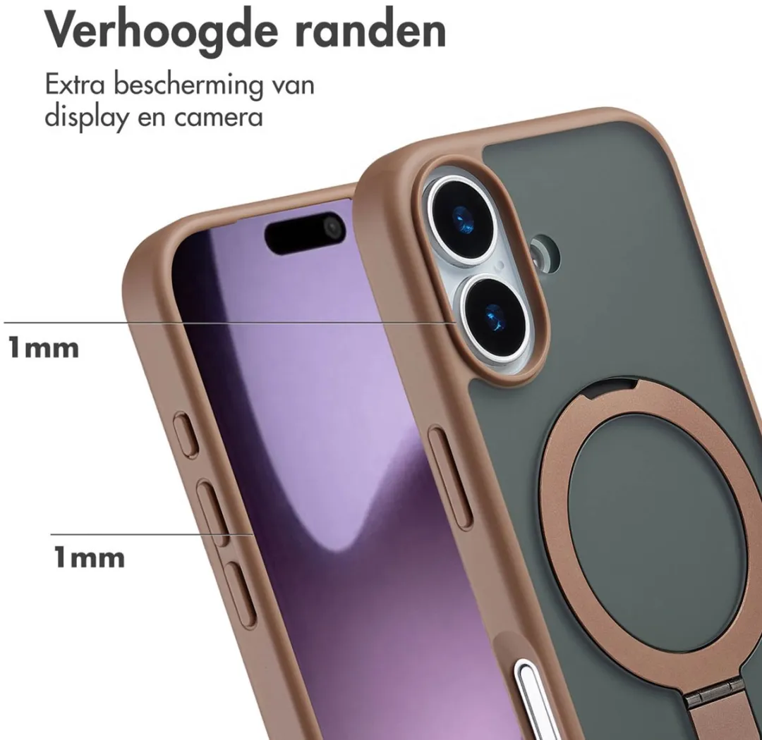 Accezz iPhone 17 Hoesje - Ring Stand MagSafe - Bruin