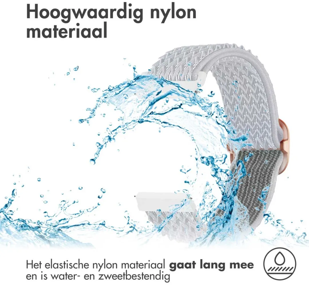 Imoshion Elastisch Nylonbandje 22mm - Smartwatch - Wit