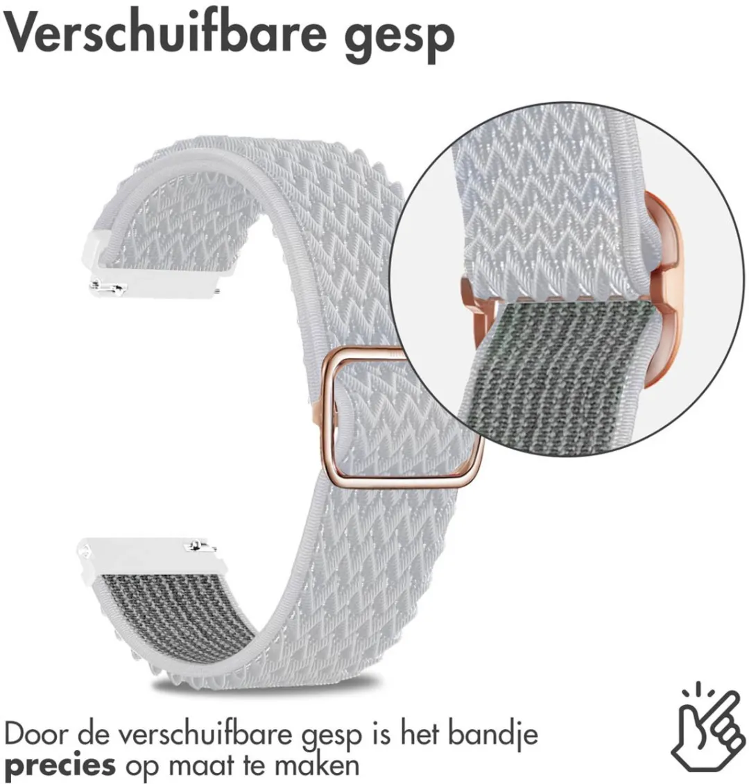 Imoshion Elastisch Nylonbandje 22mm - Smartwatch - Wit